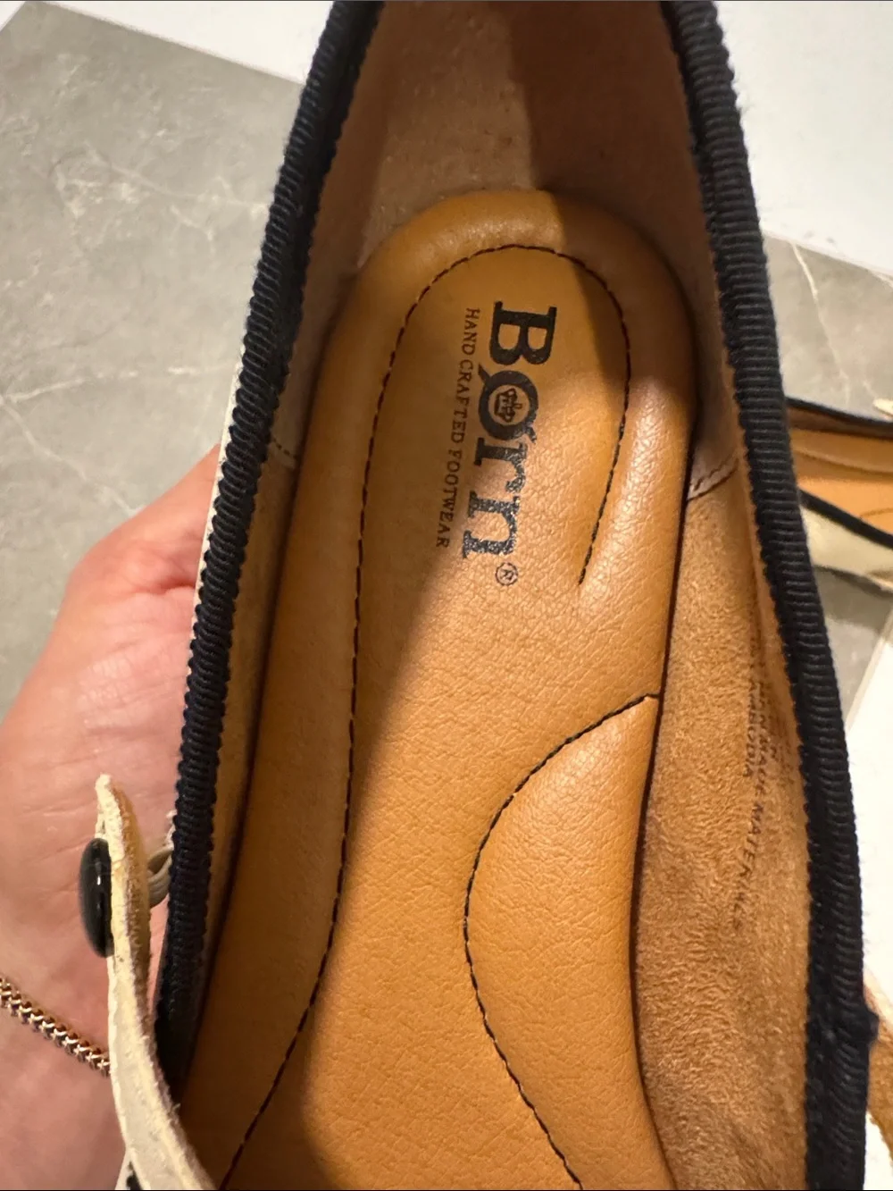 Born Two-Tone Black & Cream Mary Jane Flats
